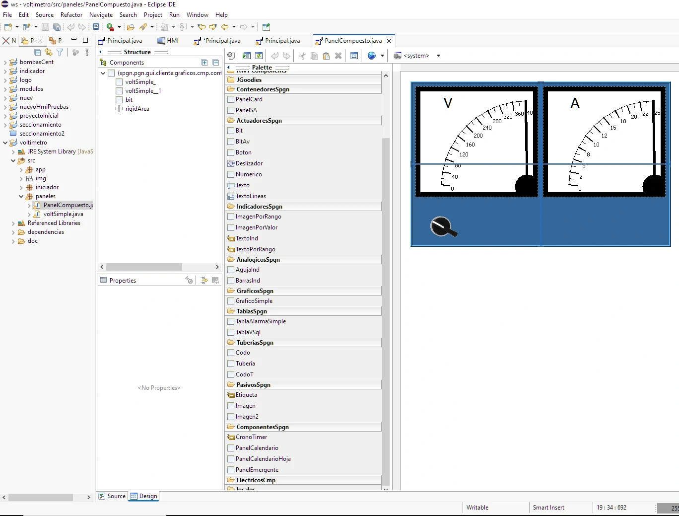 Diseño de pantalla con WindowBuilder en el SCADA SPGN