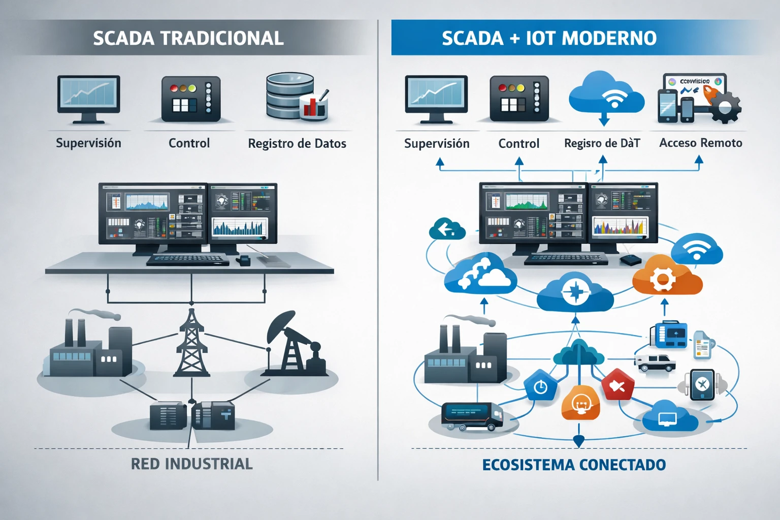 Evolución de un sistema Scada desde entornos industriales aislados hasta su integración con IoT y sistemas IT