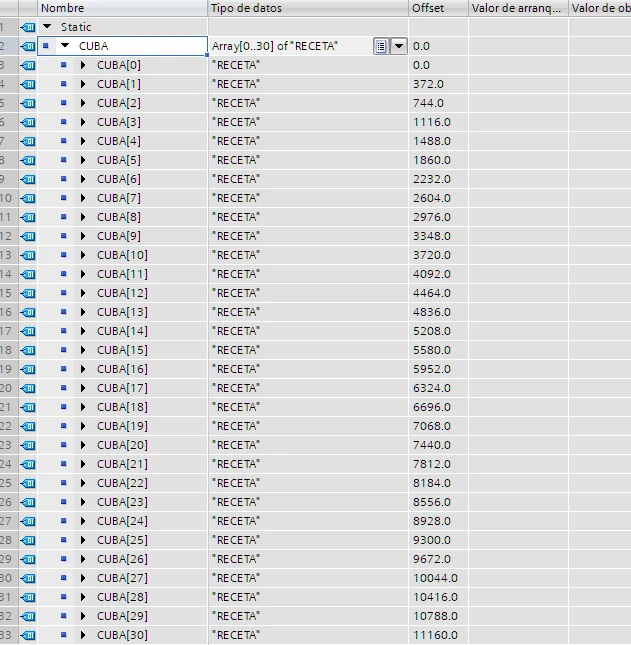 Imagen que muestra un DB con 30 recetas
