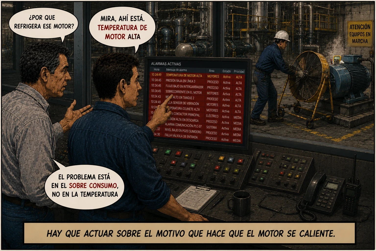 Los operarios deben de tener un procedimiento claro sobre que alarmas se debe de actuar primero.