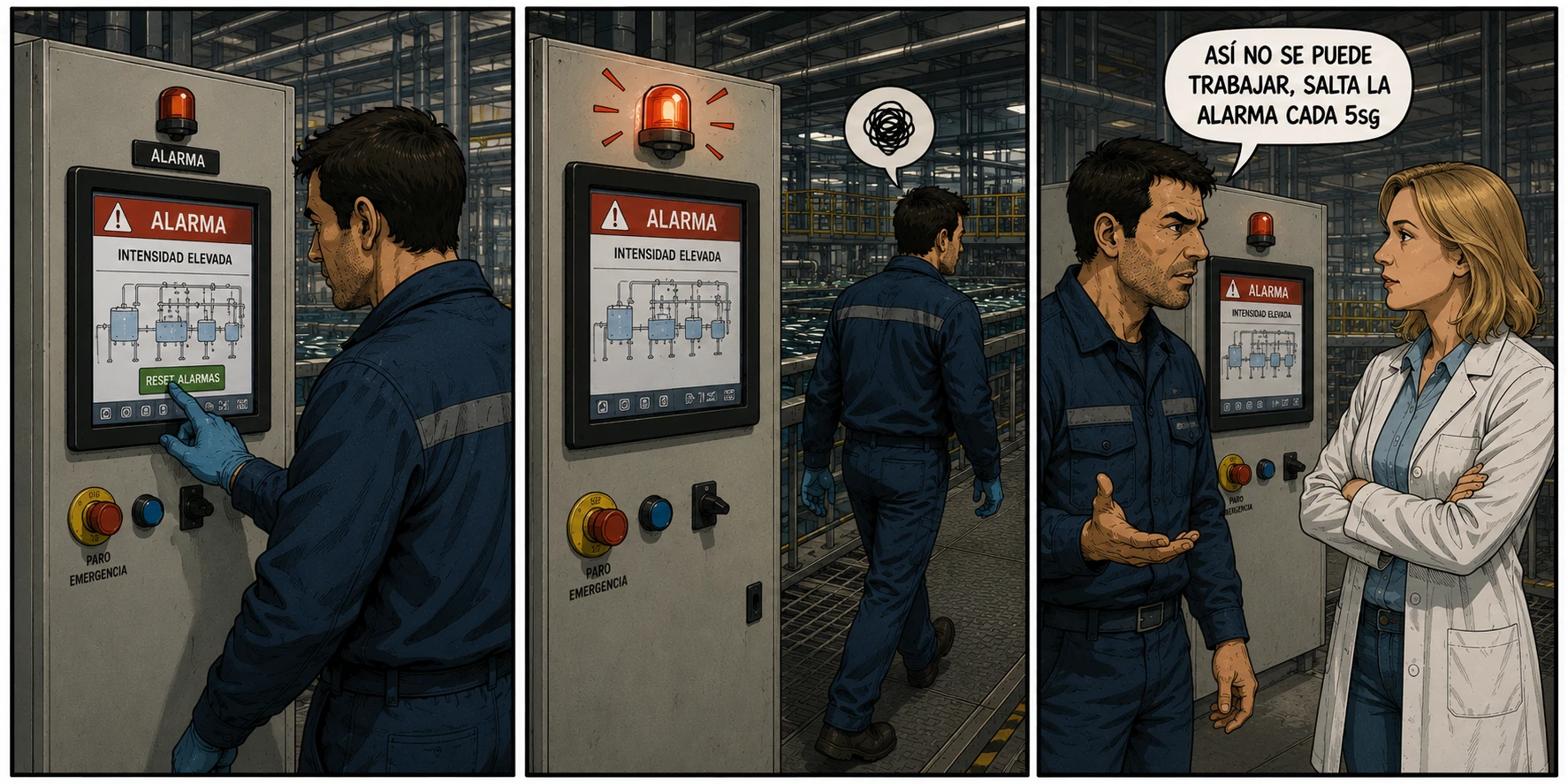Las alarmas necesitan una acción, utilizar una alarma como sistema de trazabilidad crea mas problemas que soluciones.