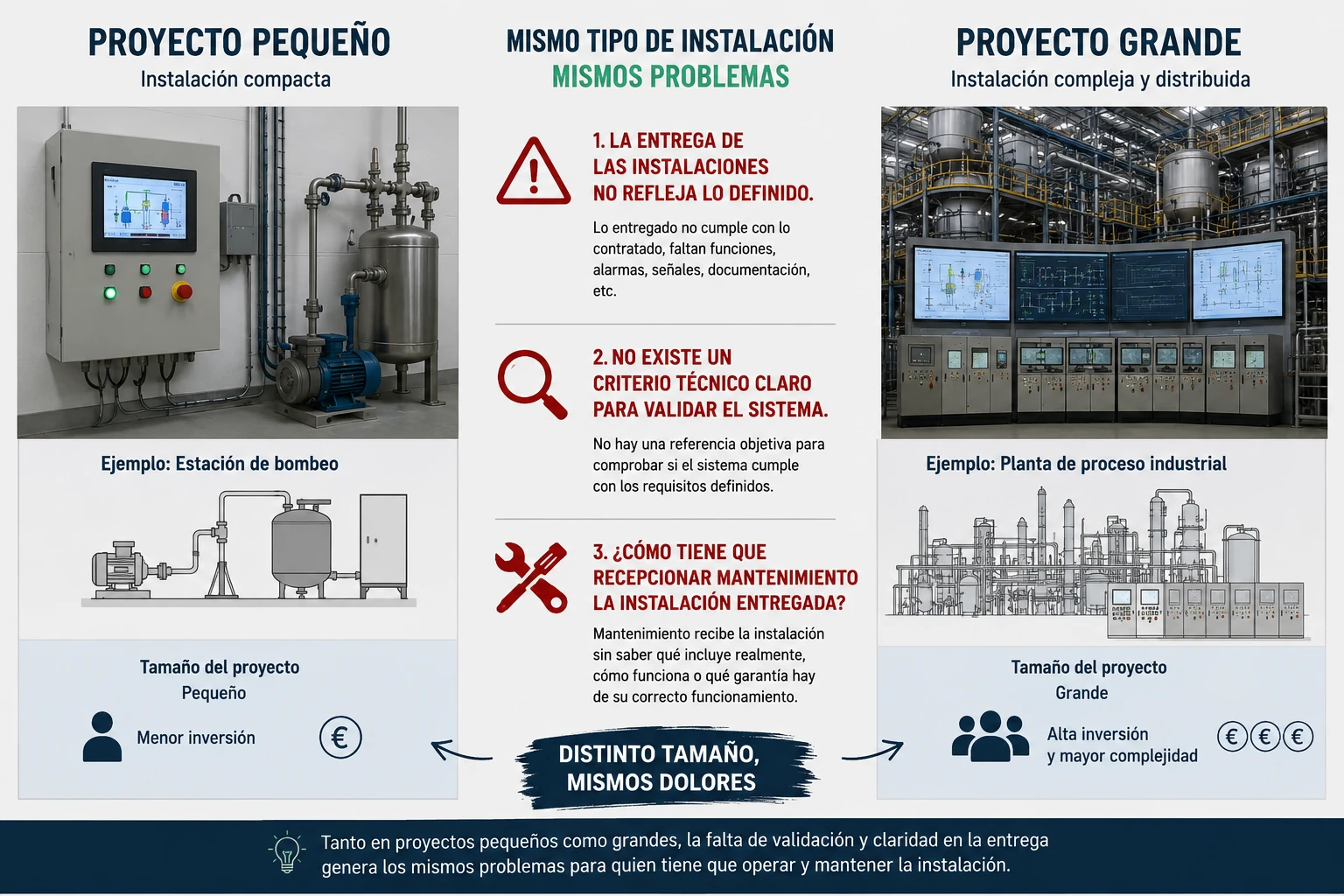 Mismas instalaciones, mismos problemas a la hora de validad las instalaciones