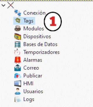 Arbol de navegación en el que se ha resaltado el item Tags